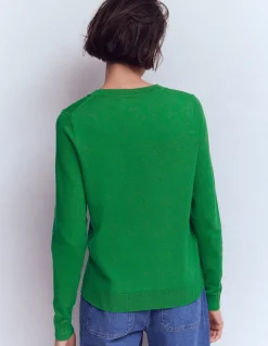 Boden Tenues De Travail|Pulls & Gilets-Pull col rond Emilia en coton Émeraude Intense