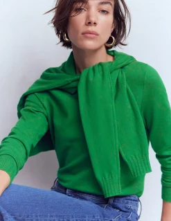 Boden Tenues De Travail|Pulls & Gilets-Pull col rond Emilia en coton Émeraude Intense