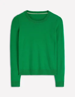Boden Tenues De Travail|Pulls & Gilets-Pull col rond Emilia en coton Émeraude Intense