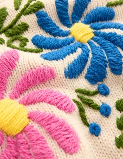 Boden Pulls & Gilets-Pull Davina à manches bouffantes Broderie ivoire