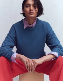 Boden Tenues De Travail|Pulls & Gilets-Pull décontracté Lucy en coton Bleu denim