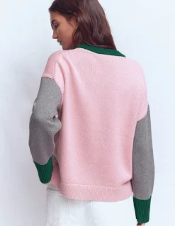 Boden Pulls & Gilets-Pull décontracté Lucy en coton Rose, gris, vert