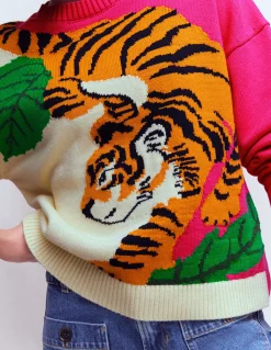 Boden Pulls & Gilets-Pull en jacquard Tigre ivoire chaud et rose