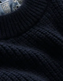 Boden Pulls & Gilets-Pull en mélange maille et tissu Bleu marine