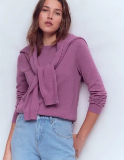 Boden Tenues De Travail-Pull Eva col rond en cachemire Violet trèfle