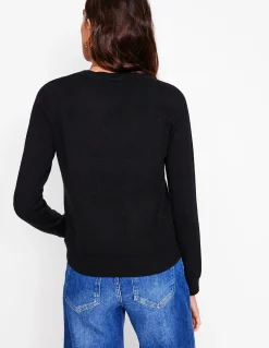 Boden Cachemire|Tenues De Travail-Pull Eva col rond en cachemire Noir
