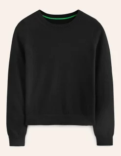 Boden Cachemire|Tenues De Travail-Pull Eva col rond en cachemire Noir