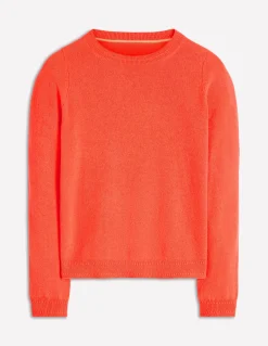 Boden Cachemire|Tenues De Travail-Pull Eva col rond en cachemire Orange ardent chiné