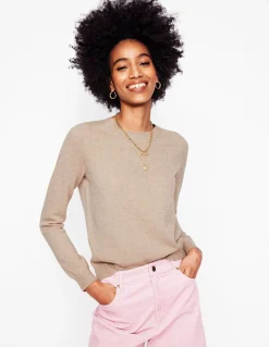 Boden Cachemire|Tenues De Travail-Pull Eva col rond en cachemire Chinchilla Chiné