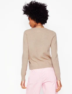 Boden Cachemire|Tenues De Travail-Pull Eva col rond en cachemire Chinchilla Chiné