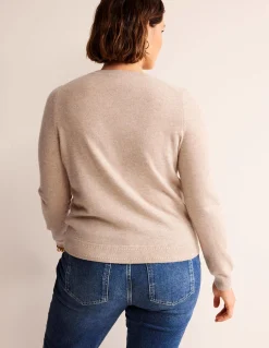 Boden Cachemire|Tenues De Travail-Pull Eva col rond en cachemire Chinchilla Chiné