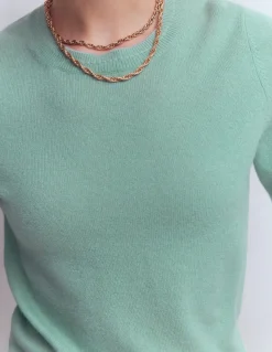 Boden Cachemire|Tenues De Travail-Pull Eva col rond en cachemire Bleu céladon