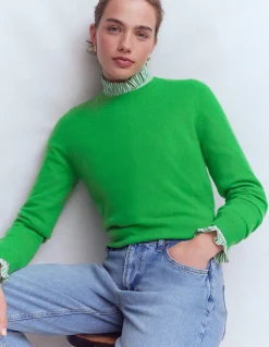 Boden Cachemire|Tenues De Travail-Pull Eva col rond en cachemire Vert printemps