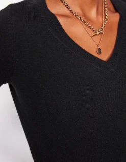 Boden Cachemire|Pulls & Gilets-Pull Eva col V en cachemire Noir