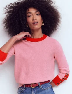 Boden Pulls & Gilets-Pull Grace colourblock Rose Pink Lady