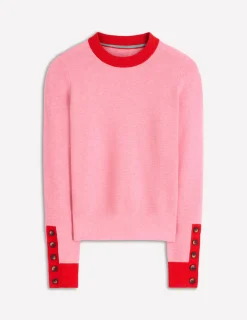 Boden Pulls & Gilets-Pull Grace colourblock Rose Pink Lady