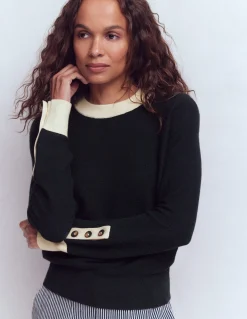 Boden Pulls & Gilets-Pull Grace colourblock Bleu marine