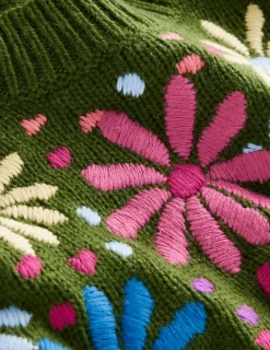 Boden Pulls & Gilets-Pull Isa brodé Jardin d’herbes aromatiques, fleurs vertes