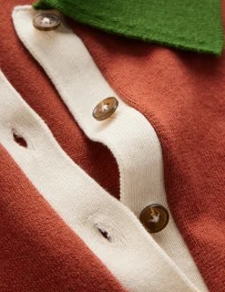 Boden Pulls & Gilets-Pull Lara à col tunisien en coton Rouge grange