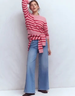 Boden Pulls & Gilets-Pull Lucy en coton épais Rose/rouge