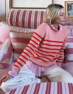 Boden Pulls & Gilets-Pull Lucy en coton épais Rose/rouge