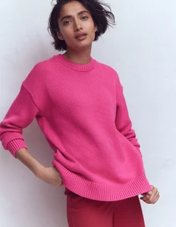 Boden Pulls & Gilets-Pull Lucy oversize en coton Rose pivoine