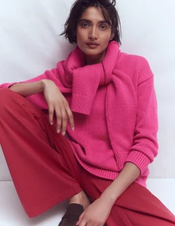 Boden Pulls & Gilets-Pull Lucy oversize en coton Rose pivoine