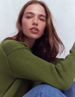 Boden Pulls & Gilets-Pull Lucy oversize en coton Vert promenade