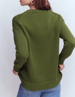 Boden Pulls & Gilets-Pull Lucy oversize en coton Vert promenade