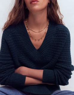 Boden Pulls & Gilets-Pull Maeve en coton texturé Bleu marine