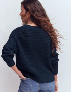 Boden Pulls & Gilets-Pull Maeve en coton texturé Bleu marine