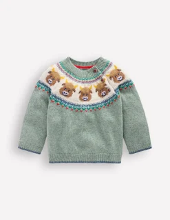 Boden Pulls & Gilets-Pull motif jacquard Vaches Highland vert Csarite