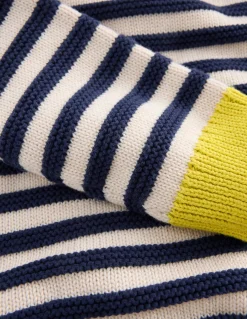 Boden Pulls & Gilets-Pull épais Bleu marine chiné et rayé écru