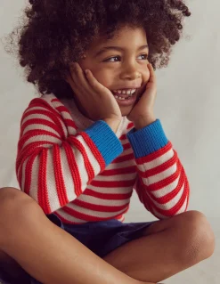 Boden Pulls & Gilets-Pull épais Rayé rouge haut risque/écru chiné