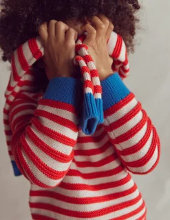 Boden Pulls & Gilets-Pull épais Rayé rouge haut risque/écru chiné