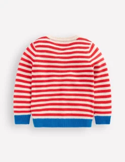 Boden Pulls & Gilets-Pull épais Rayé rouge haut risque/écru chiné