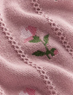 Boden Pulls & Gilets-Pull Valeria à détails crochet Rose, broderie