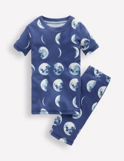 Boden Pyjamas & Chaussons-Pyjama court douillet phosphorescent Phases de la lune bleu marine