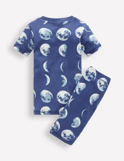 Boden Pyjamas & Chaussons-Pyjama court douillet phosphorescent Phases de la lune bleu marine