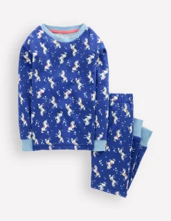 Boden Pyjamas & Chaussons-Pyjama phosphorescent douillet Licornes bleu saphir