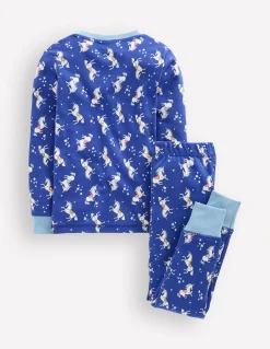 Boden Pyjamas & Chaussons-Pyjama phosphorescent douillet Licornes bleu saphir