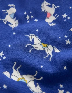 Boden Pyjamas & Chaussons-Pyjama phosphorescent douillet Licornes bleu saphir