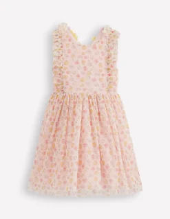 Boden Robes-Robe à bretelles virevoltantes au dos Motif Rosa ivoire doux