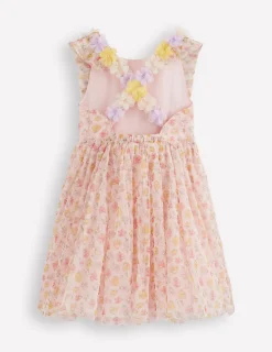 Boden Robes-Robe à bretelles virevoltantes au dos Motif Rosa ivoire doux