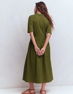 Boden Robes & Combinaisons|Midi-Robe à col Aria en jersey Vert promenade