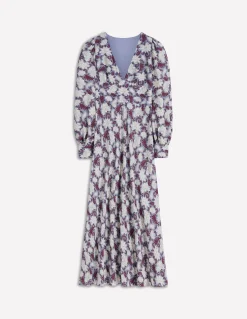 Boden Robes & Combinaisons|Longues-Robe à manches blousantes et col V Motif Blooming Flora multi