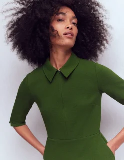 Boden Tenues De Travail|Robes & Combinaisons-Robe à manches courtes Cam en ottoman Sapin vert