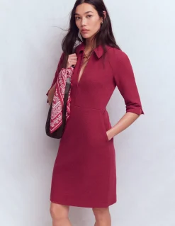 Boden Tenues De Travail|Robes & Combinaisons-Robe à manches courtes Cam en ottoman Rouge rubis