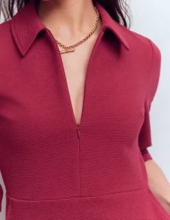 Boden Tenues De Travail|Robes & Combinaisons-Robe à manches courtes Cam en ottoman Rouge rubis