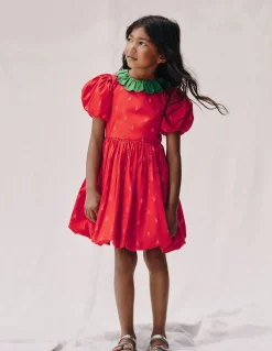 Boden Robes-Robe à ourlet bulle Fraise rose pop